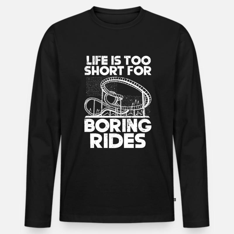 Achterbahnvergnügungspark Achterbahnfahrt - Männer Premium Bio Langarmshirt - Schwarz