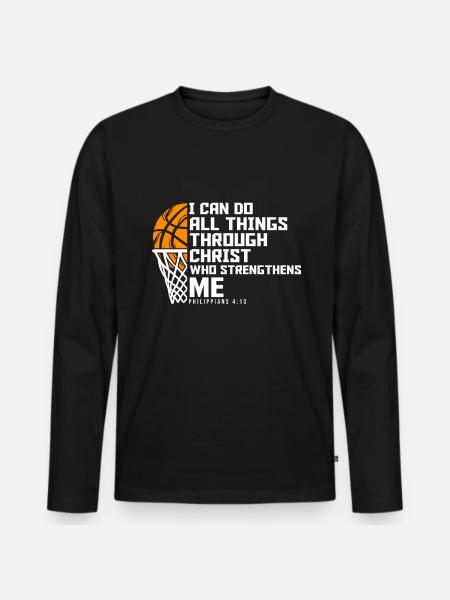 Christian Basketball Jesus Speaks Religious - Men's Premium Organic Long Sleeve Shirt - black