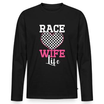 Race Woman Racing Quotes Car Racer Driver - Men's Premium Organic Long Sleeve Shirt - black - Front - Nico (187cm)