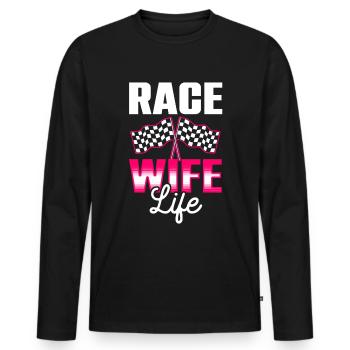 Race Woman Racing Quotes Car Racer Driver - Men's Premium Organic Long Sleeve Shirt - black - Front - Nico (187cm)
