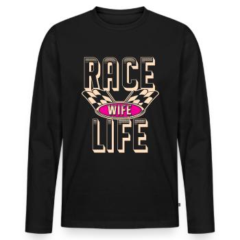 course femme course citations voiture pilote - T-shirt manches longues Premium bio Homme - noir - Devant - Nico (187cm)