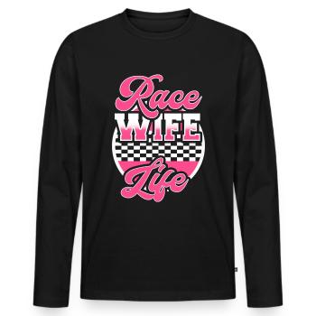course femme course citations voiture pilote - T-shirt manches longues Premium bio Homme - noir - Devant - Nico (187cm)