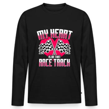 course femme course citations voiture pilote - T-shirt manches longues Premium bio Homme - noir - Devant - Nico (187cm)