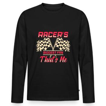 course femme course citations voiture pilote - T-shirt manches longues Premium bio Homme - noir - Devant - Nico (187cm)