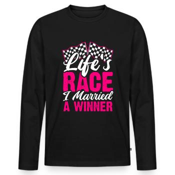 Race Woman Racing Quotes Car Racer Driver - Men's Premium Organic Long Sleeve Shirt - black - Front - Nico (187cm)
