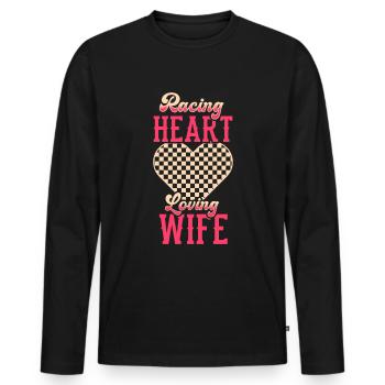 course femme course citations voiture pilote - T-shirt manches longues Premium bio Homme - noir - Devant - Nico (187cm)