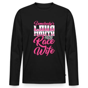 Race Woman Racing Quotes Car Racer Driver - Men's Premium Organic Long Sleeve Shirt - black - Front - Nico (187cm)