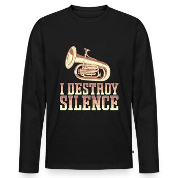 Französischer Horn -Spieler Hornist Messing Musik - Männer Premium Bio Langarmshirt - Schwarz - Vorne - Nico (187cm)