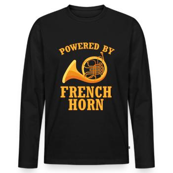 Französischer Horn -Spieler Hornist Messing Musik - Männer Premium Bio Langarmshirt - Schwarz - Vorne - Nico (187cm)