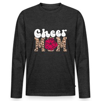 Cheer Mom Cheerleadering Cheerleader Mutter - Männer Premium Bio Langarmshirt - Anthrazit meliert - Vorne - Nico (187cm)