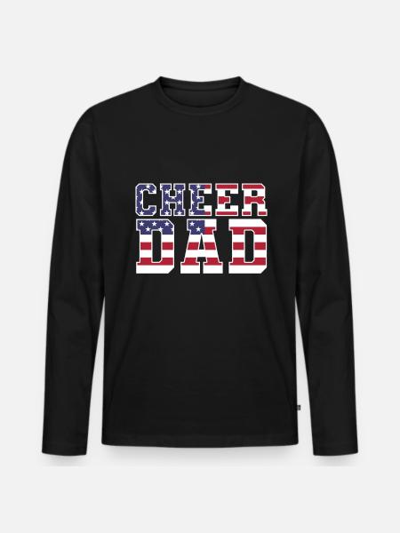 Cheer Dad Cheerleading Cheerleader Daddy - Men's Premium Organic Long Sleeve Shirt - black