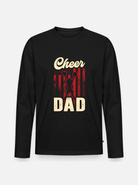 Cheer Dad Cheerleading Cheerleader Daddy - Men's Premium Organic Long Sleeve Shirt - black