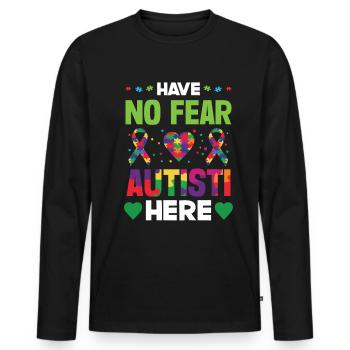 Autism Awareness Support Autistic - Men's Premium Organic Long Sleeve Shirt - black - Front - Nico (187cm)