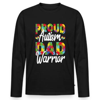 Autism Awareness Support Autistic - Men's Premium Organic Long Sleeve Shirt - black - Front - Nico (187cm)