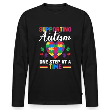 Autism awareness support autistic - Men's Premium Organic Long Sleeve Shirt - black - Front - Nico (187cm)