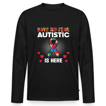 Autism Awareness Support Autistic - Men's Premium Organic Long Sleeve Shirt - black - Front - Nico (187cm)