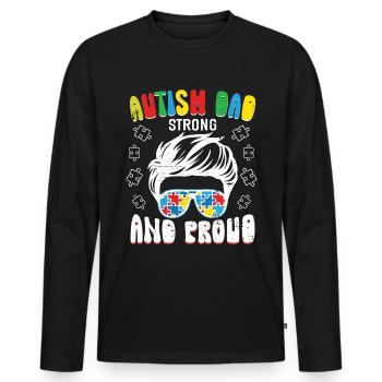 Autism Awareness Support Autistic - Men's Premium Organic Long Sleeve Shirt - black - Front - Nico (187cm)