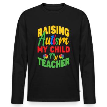 Autism awareness support autistic - Men's Premium Organic Long Sleeve Shirt - black - Front - Nico (187cm)