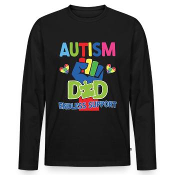 Autism Awareness Support Autistic - Men's Premium Organic Long Sleeve Shirt - black - Front - Nico (187cm)