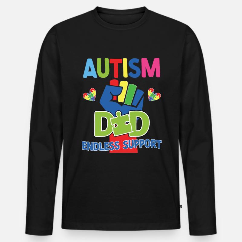 Autismusbewusstsein Unterstützen Autistische - Männer Premium Bio Langarmshirt - Schwarz