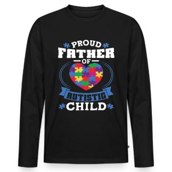 Autism awareness support autistic - Men's Premium Organic Long Sleeve Shirt - black - Front - Nico (187cm)