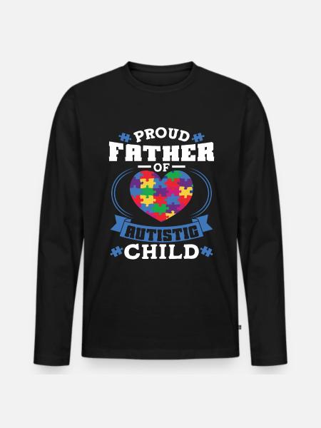 Autism awareness support autistic - Men's Premium Organic Long Sleeve Shirt - black