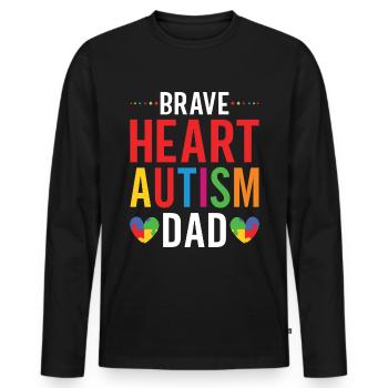 Autism Awareness Support Autistic - Men's Premium Organic Long Sleeve Shirt - black - Front - Nico (187cm)
