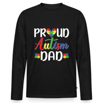 Autism Awareness Support Autistic - Men's Premium Organic Long Sleeve Shirt - black - Front - Nico (187cm)
