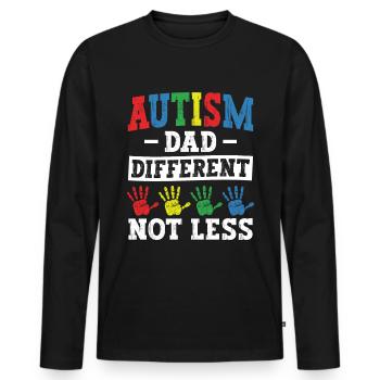 Autism Awareness Support Autistic - Men's Premium Organic Long Sleeve Shirt - black - Front - Nico (187cm)