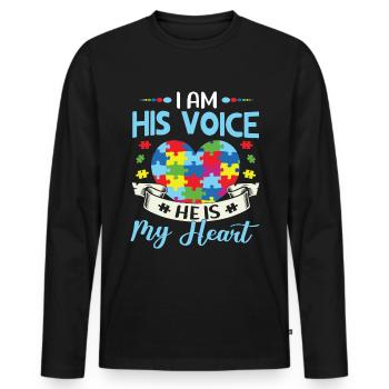 Autism Awareness Support Autistic - Men's Premium Organic Long Sleeve Shirt - black - Front - Nico (187cm)