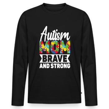 Autism Awareness Support Autistic - Men's Premium Organic Long Sleeve Shirt - black - Front - Nico (187cm)