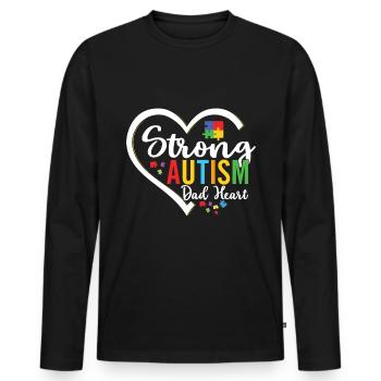 Autism awareness support autistic - Men's Premium Organic Long Sleeve Shirt - black - Front - Nico (187cm)