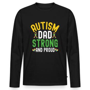 Autism Awareness Support Autistic - Men's Premium Organic Long Sleeve Shirt - black - Front - Nico (187cm)