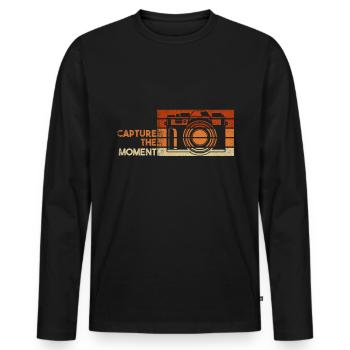 Photography - Photo shoot for photo camera. - Men's Premium Organic Long Sleeve Shirt - black - Front - Nico (187cm)