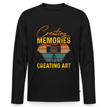 Photography - Photo shoot for photo camera. - Men's Premium Organic Long Sleeve Shirt - black - Front - Nico (187cm)