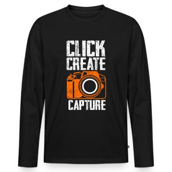 Photography - Photo shoot for photo camera. - Men's Premium Organic Long Sleeve Shirt - black - Front - Nico (187cm)