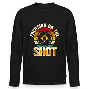Photography - Photo shoot for photo camera. - Men's Premium Organic Long Sleeve Shirt - black - Front - Nico (187cm)