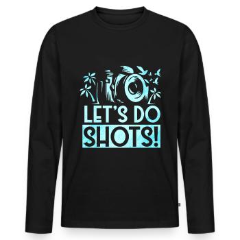 Photography - Photo shoot for photo camera. - Men's Premium Organic Long Sleeve Shirt - black - Front - Nico (187cm)
