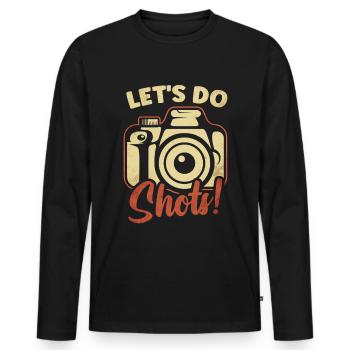 Photography - Photo shoot for photo camera. - Men's Premium Organic Long Sleeve Shirt - black - Front - Nico (187cm)
