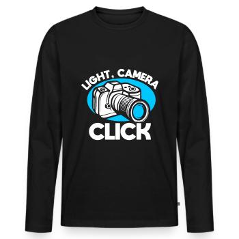 Photography - Photo shoot for photo camera. - Men's Premium Organic Long Sleeve Shirt - black - Front - Nico (187cm)