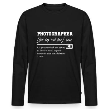 Photography - Photo shoot for photo camera. - Men's Premium Organic Long Sleeve Shirt - black - Front - Nico (187cm)