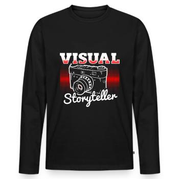 Photography - Photo shoot for photo camera. - Men's Premium Organic Long Sleeve Shirt - black - Front - Nico (187cm)