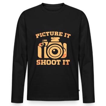 Photography - Photo shoot for photo camera. - Men's Premium Organic Long Sleeve Shirt - black - Front - Nico (187cm)