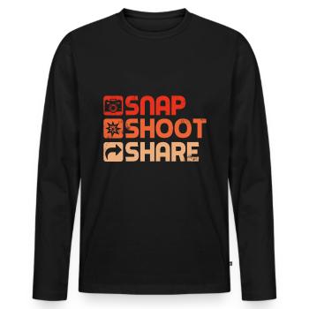 Photography - Photo shoot for photo camera. - Men's Premium Organic Long Sleeve Shirt - black - Front - Nico (187cm)