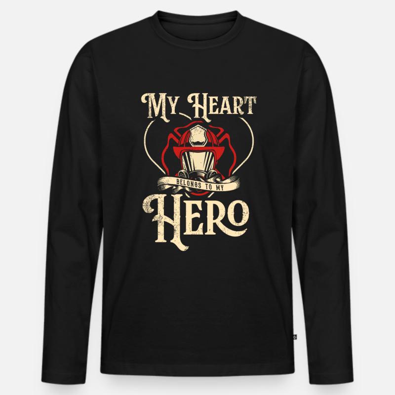 Firefighter Fire Crews ́ - Men's Premium Organic Long Sleeve Shirt - black