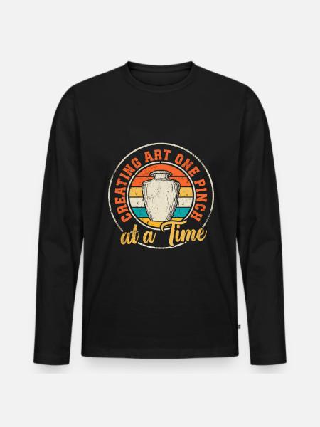 Ceramic Pottery Sculpture - Men's Premium Organic Long Sleeve Shirt - black