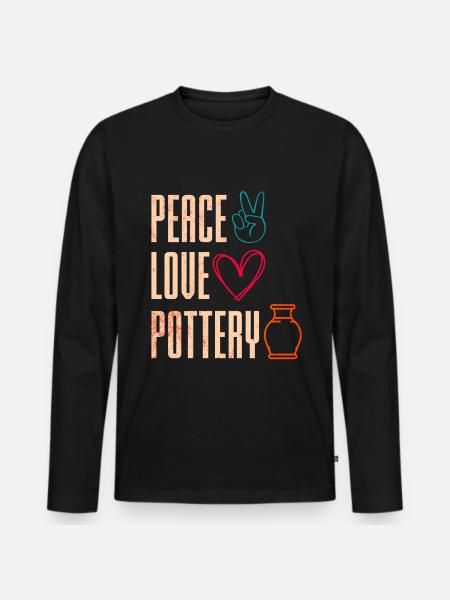 Ceramic Pottery Sculpture - Men's Premium Organic Long Sleeve Shirt - black