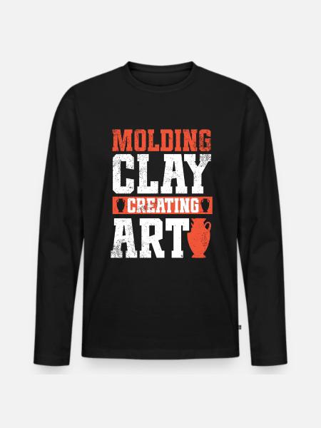 Ceramic Pottery Sculpture - Men's Premium Organic Long Sleeve Shirt - black