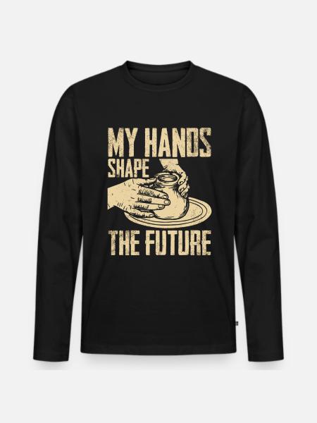 Ceramic Pottery Sculpture - Men's Premium Organic Long Sleeve Shirt - black