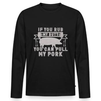 Grill Pork - Men's Premium Organic Long Sleeve Shirt - black - Front - Nico (187cm)